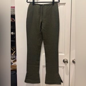 Miu Miu Dark Olive Wool Flare Pants